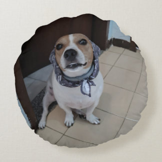 Leo the sweet and friendly jack russell round pillow
