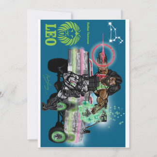 Leo Theme birthday invitation. Invitation