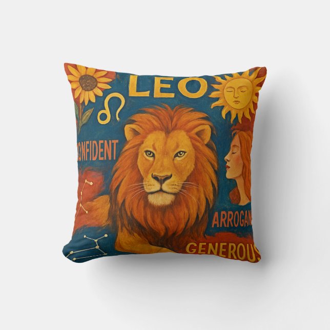 Leo Throw Pillow (Front)