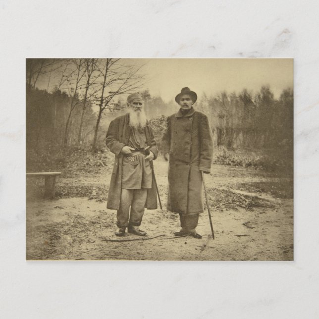 Leo Tolstoy and the author Maxim Gorky Postcard (Front)