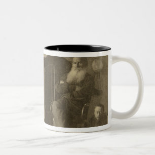 Leo Tolstoy and the sculptor Prince Paolo Two-Tone Coffee Mug