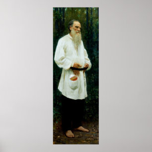 Leo Tolstoy Barefoot by Ilya Repin Poster