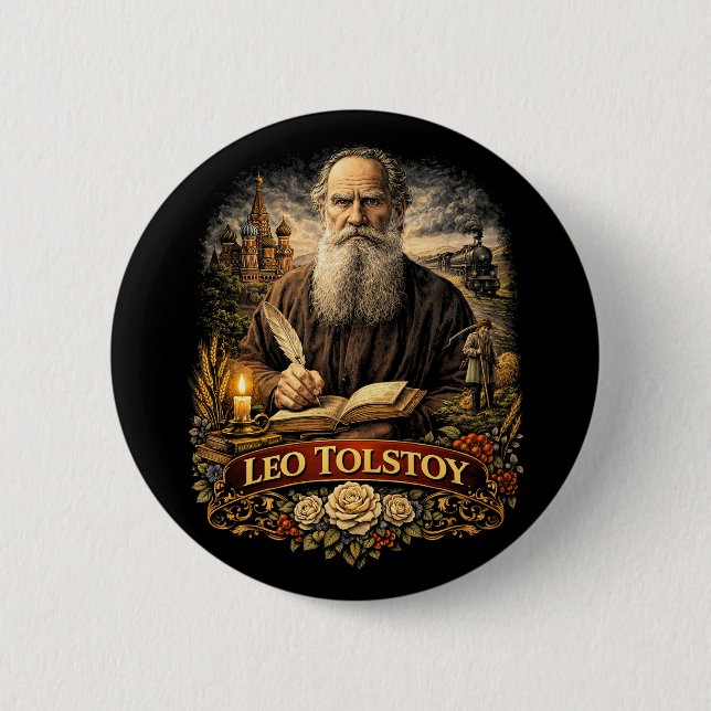 Leo Tolstoy Button (Front)