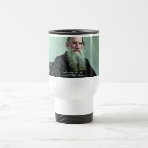 Leo Tolstoy Know Nothing Quote GIfts Tees Cards Travel Mug