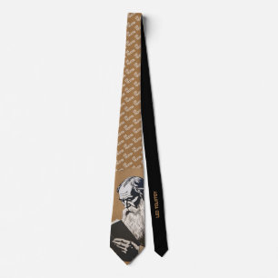 Leo Tolstoy Portrait - Gold Illustration Neck Tie