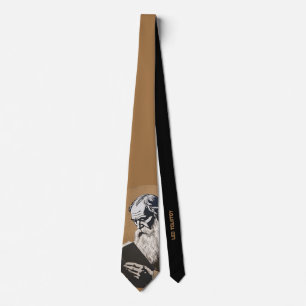 Leo Tolstoy Portrait - Gold Illustration Neck Tie