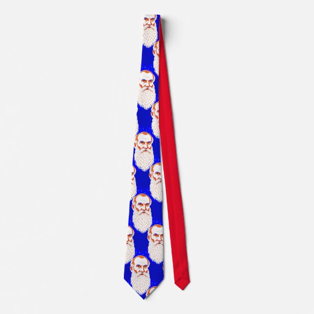 Leo Tolstoy Portrait - Graphic Illustration Neck Tie (Front)