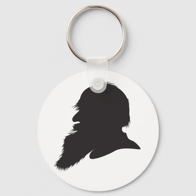 Leo Tolstoy profile portrait Keychain (Front)