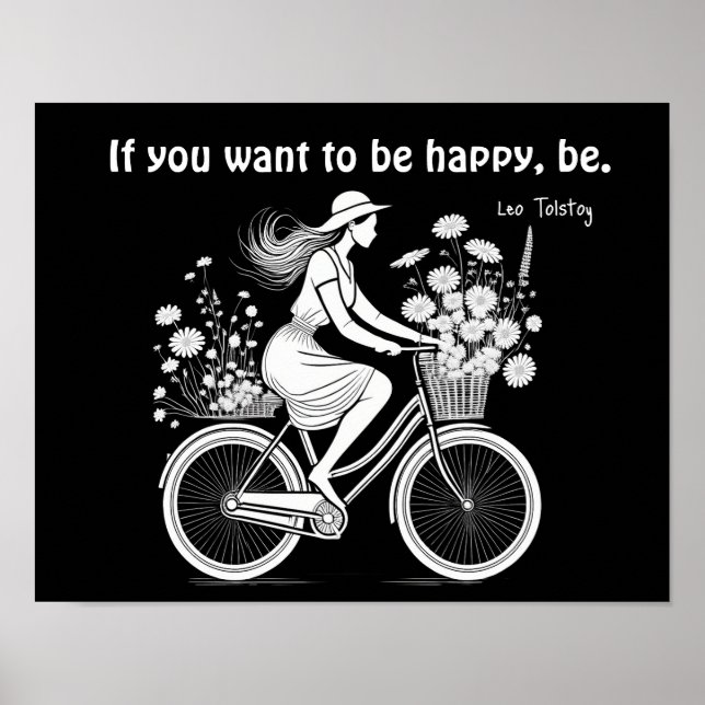 Leo Tolstoy quote If you want to be happy, be Poster (Front)