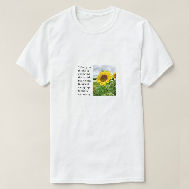 Leo Tolstoy, sunflower, white T-Shirt (Design Front)