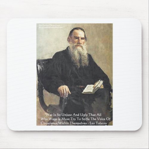 Leo Tolstoy War Is Unjust Wisdom Quote Gifts Mouse Pad