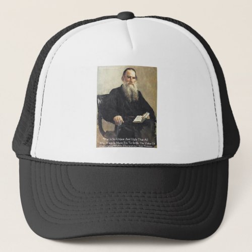 Leo Tolstoy War Is Unjust Wisdom Quote Gifts Trucker Hat