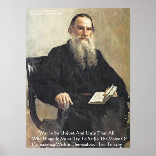 Leo Tolstoy War Is Unjust Wisdom Quote Poster