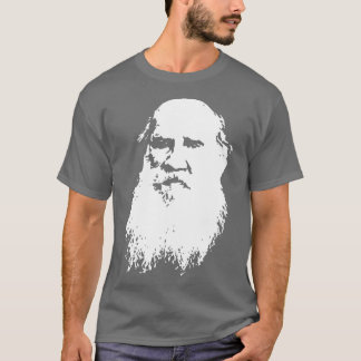 Leo Tolstoy White On Black T-Shirt