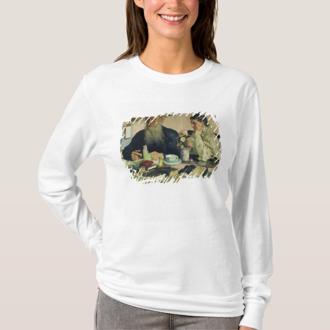 Leo Tolstoy with his wife in Yasnaya Polyana T-Shirt (Front)