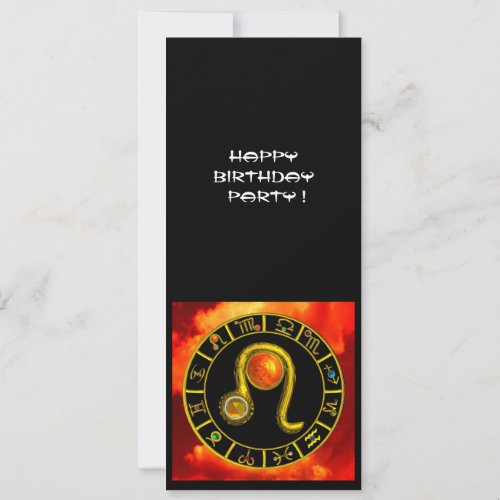 LEOTOPAZ GEMZODIACAL SIGNSZODIAC BIRTHDAY PARTY INVITATION