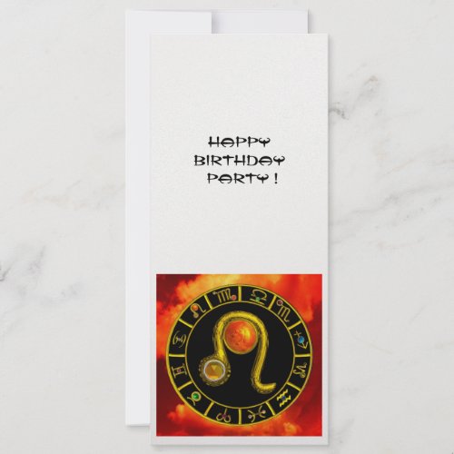 LEOTOPAZ GEMZODIACAL SIGNSZODIAC BIRTHDAY PARTY INVITATION