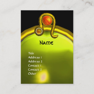 LEO, TOPAZ MONOGRAM bright yellow black orange Business Card