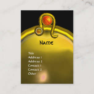 LEO, TOPAZ MONOGRAM bright yellow black orange Business Card