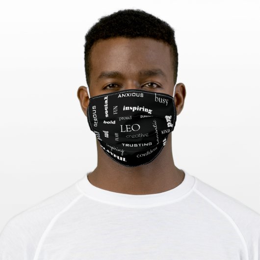 Leo Traits Adult Cloth Face Mask (Worn)