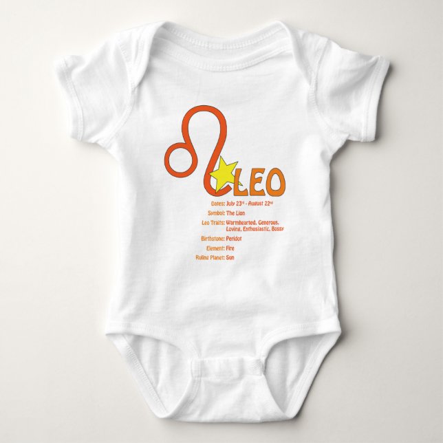 Leo Traits Baby Bodysuit (Front)