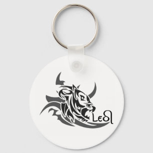 Leo Tribal Lion Tattoo Keychain
