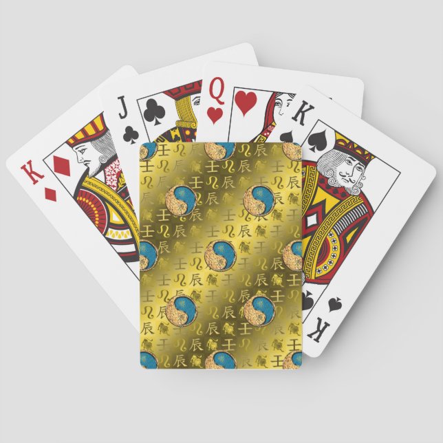 Leo & Water Dragon Poker Cards (Back)
