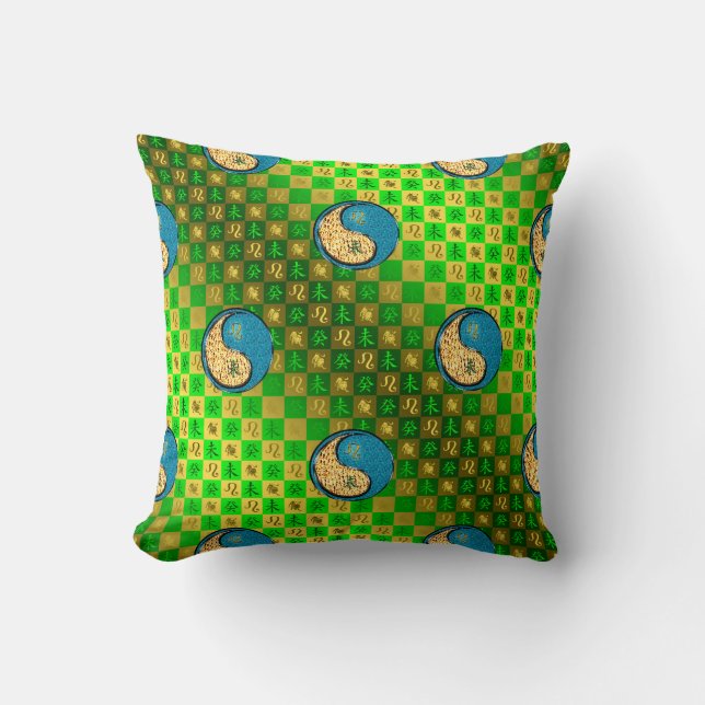 Leo & Water Goat Throw Pillow (Front)