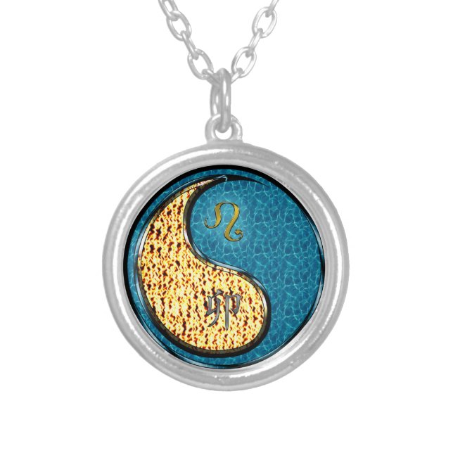 Leo & Water Rabbit Silver Plated Necklace (Front)