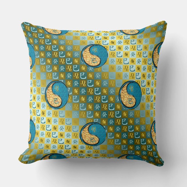 Leo & Water Snake Throw Pillow (Front)