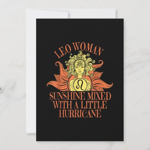 Leo Woman Zodiac Sign July August Birthday Holiday Card