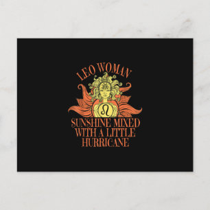 Leo Woman Zodiac Sign July August Birthday Postcard