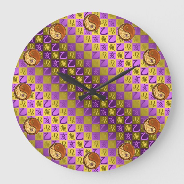 Leo & Wood Boar Large Clock (Front)