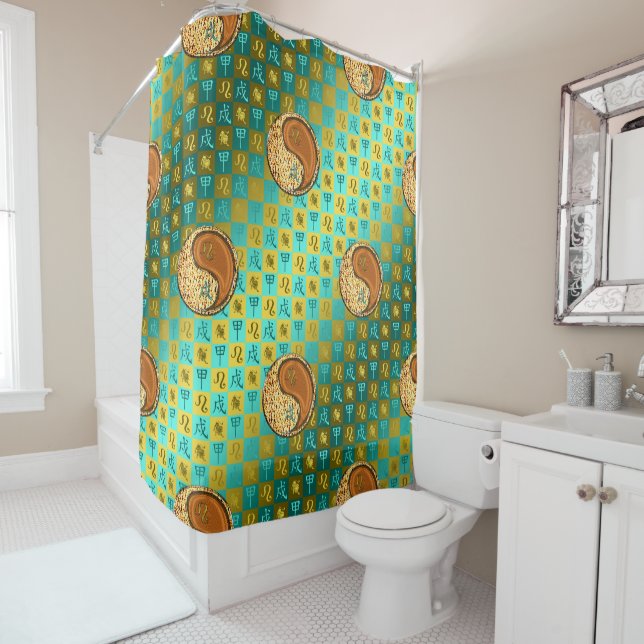Leo & Wood Dog Shower Curtain (In Situ)