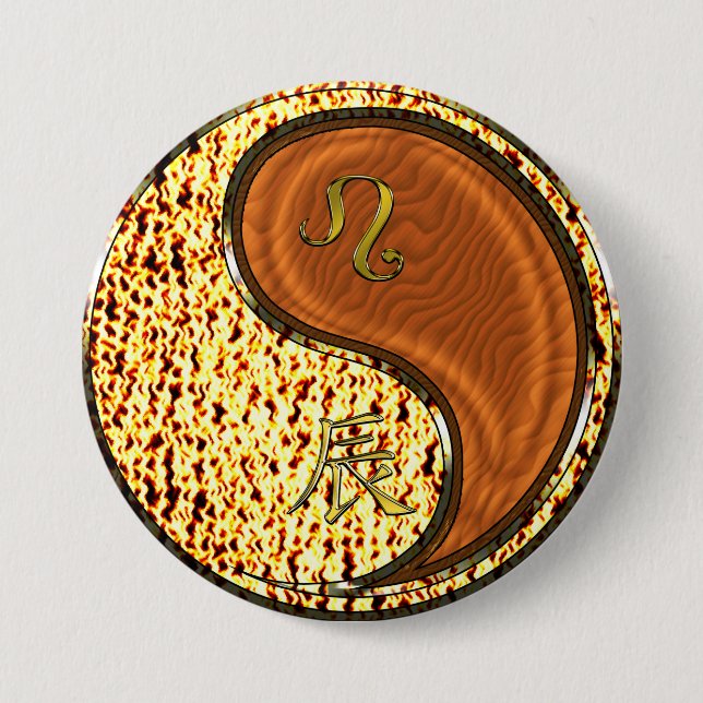 Leo & Wood Dragon Button (Front)