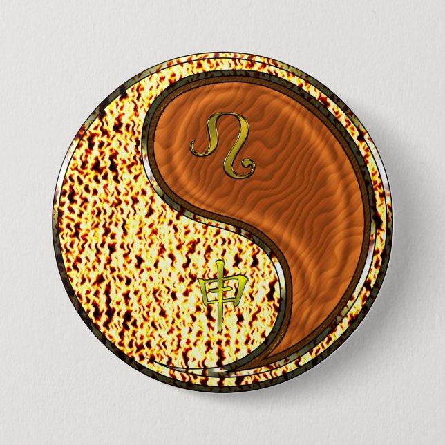 Leo & Wood Monkey Button (Front)