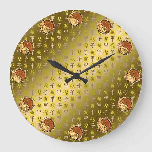 Leo & Wood Rat Large Clock (Front)