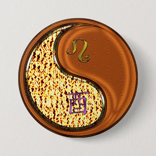 Leo & Wood Rooster Button (Front)