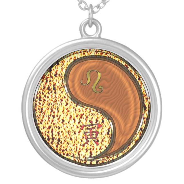 Leo & Wood Tiger Silver Plated Necklace (Front)