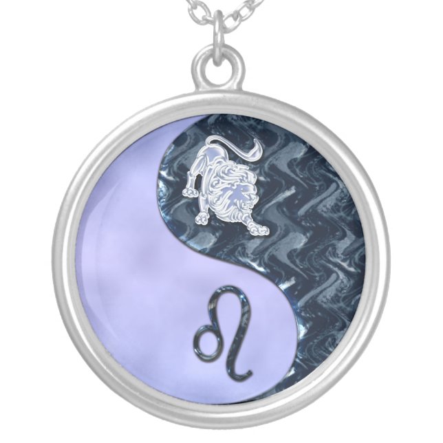 Leo Yin Yang Silver Plated Necklace (Front)