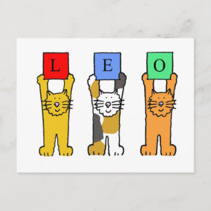 Leo Zodaic Sign Cartoon Cats. Postcard