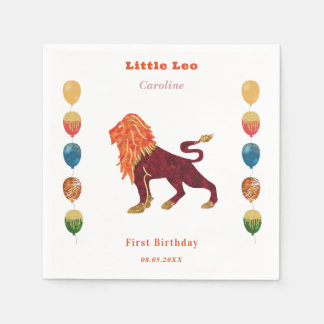 Leo Zodiac 1st Birthday Balloons & Artistic Napkins