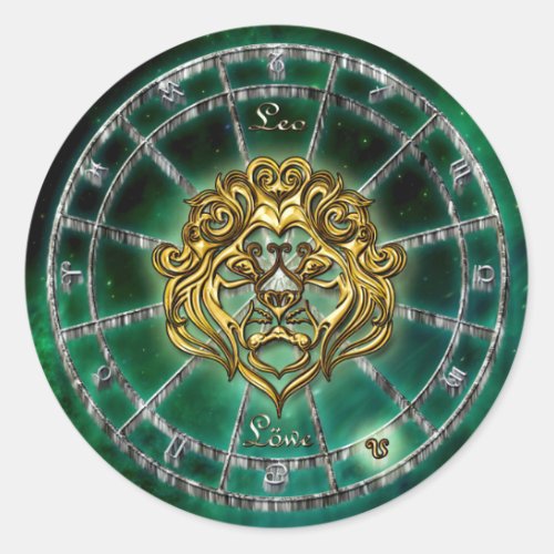 Leo Zodiac Astrology design Classic Round Sticker