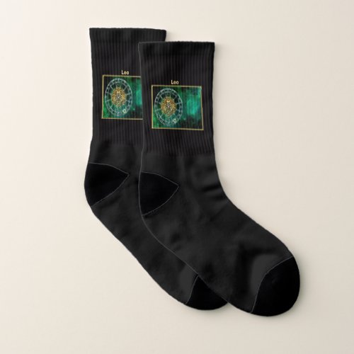 Leo Zodiac Astrology design Socks