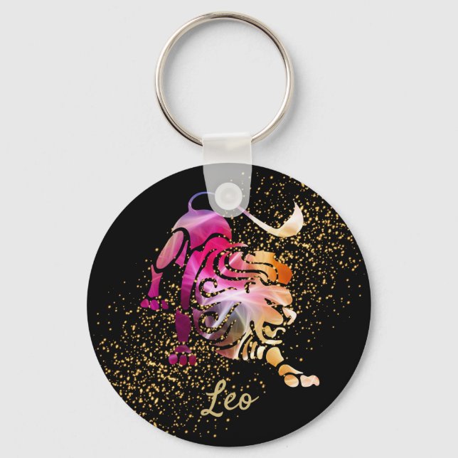 Leo - Zodiac Astrology Sign Keychain (Front)
