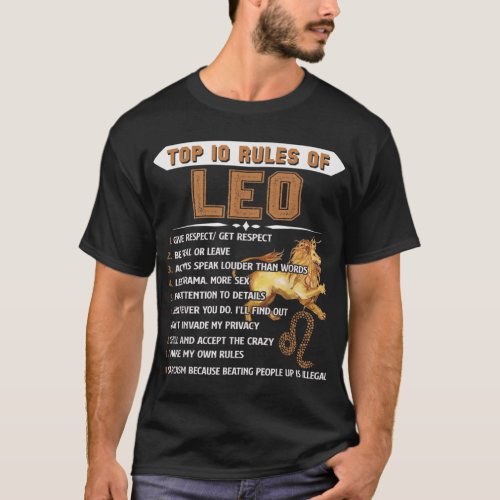 Leo Zodiac Birthday Gift Top 10 Rules Of Leo Gift 