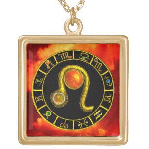 LEO ZODIAC BIRTHDAY JEWEL YELLOW TOPAZ Gold Gold Plated Necklace