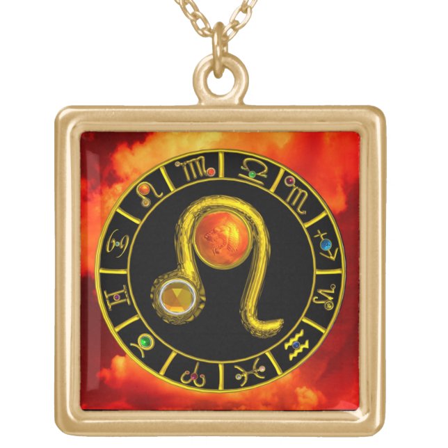 LEO ZODIAC BIRTHDAY JEWEL YELLOW TOPAZ Gold Gold Plated Necklace (Front)