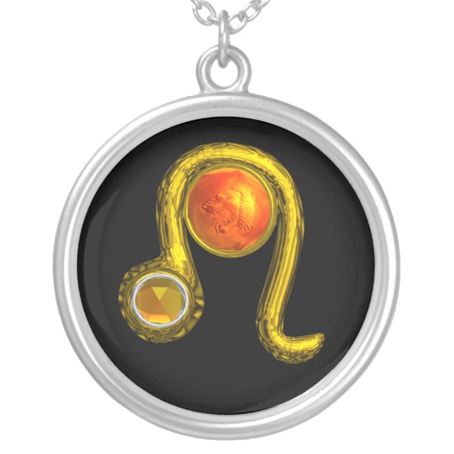 LEO ZODIAC BIRTHDAY JEWEL YELLOW TOPAZ Gold Silver Plated Necklace (Front)