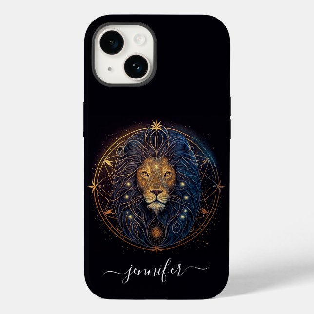 Leo zodiac black and gold Case-Mate iPhone case (Back)